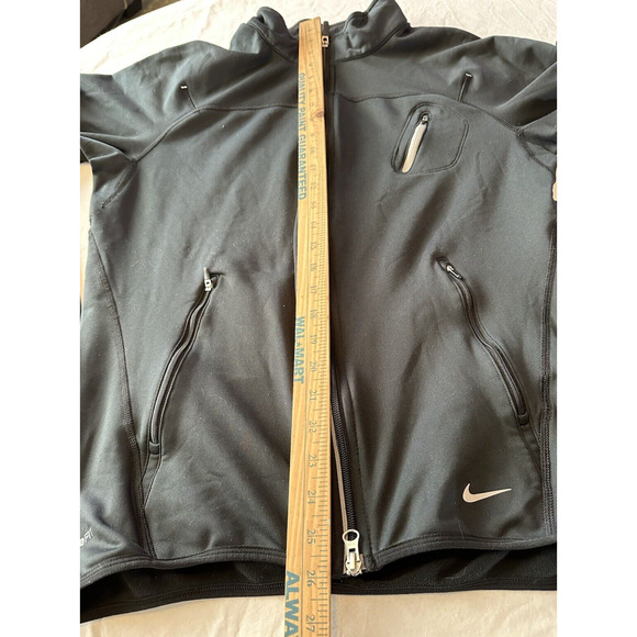 Nike Fit Dry Fleece Lined Full Zip Jacket Black Small Activewear Pockets Clean - Picture 8 of 11